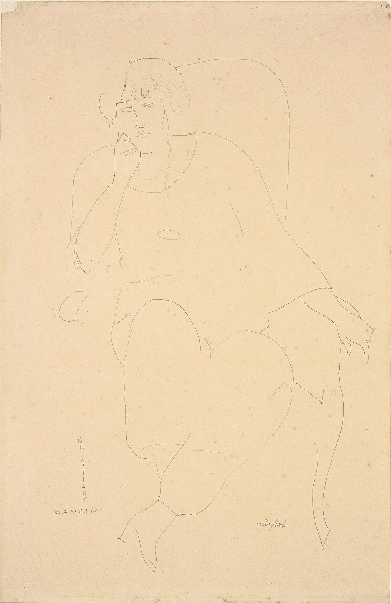 Amedeo Modigliani, Portrait of Christiane Mancini, c.1917