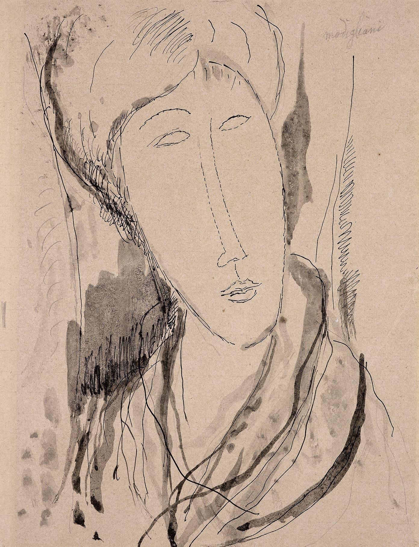 Amedeo Modigliani, Head of a Woman, n.d.