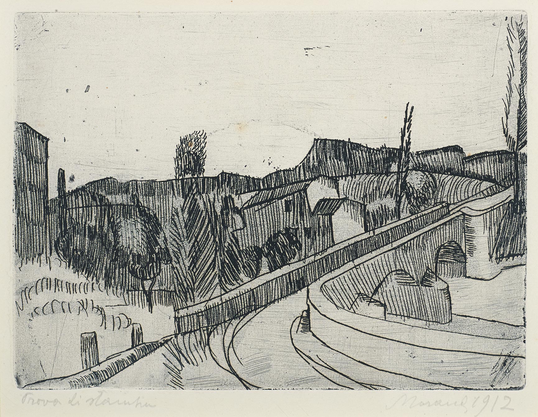 Giorgio Morandi, The Bridge over the Savena at Bologna, 1912