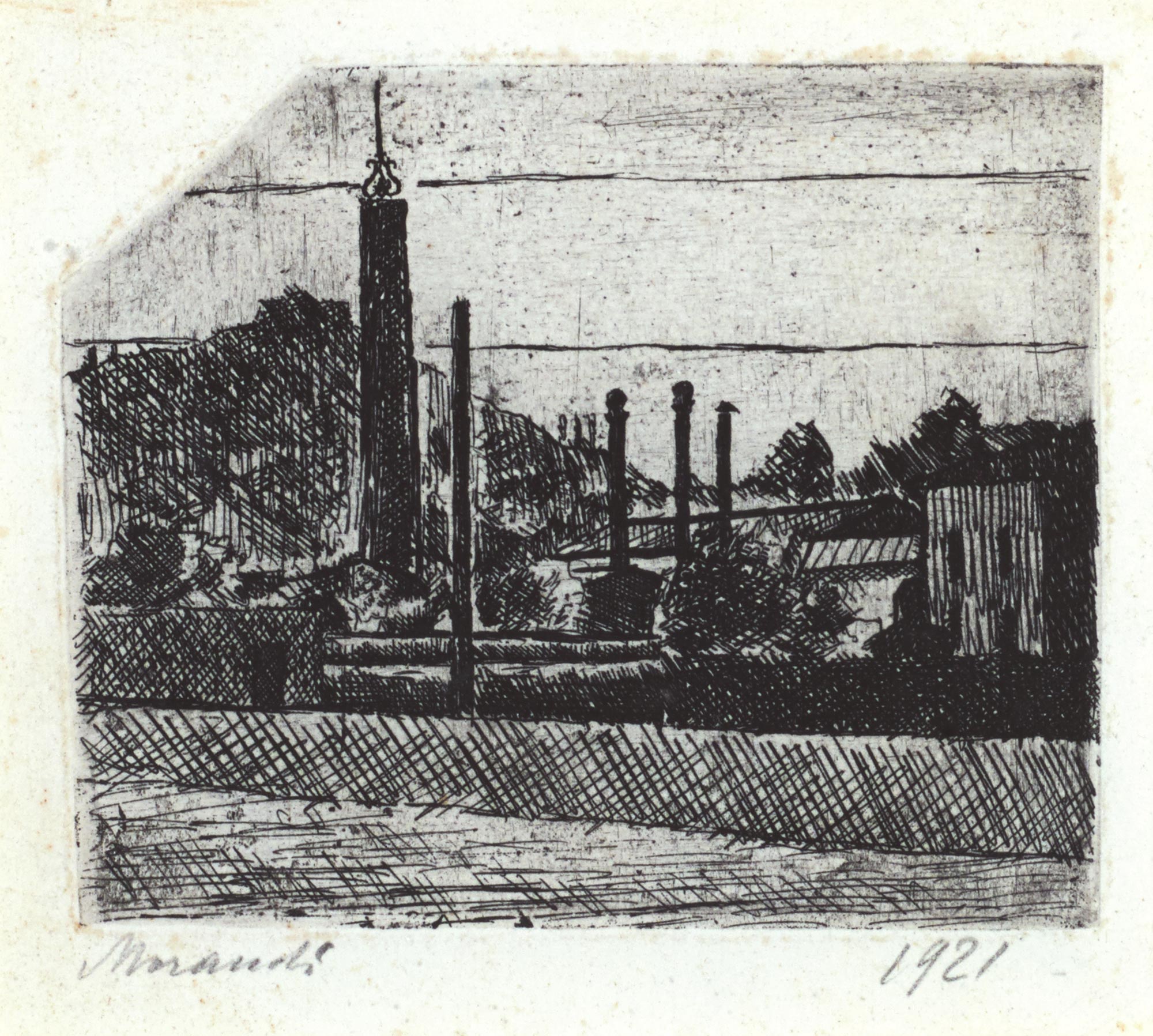 Giorgio Morandi, Landscape (The Chimneys of the Arsenal on the Outskirts of Bologna), 1921