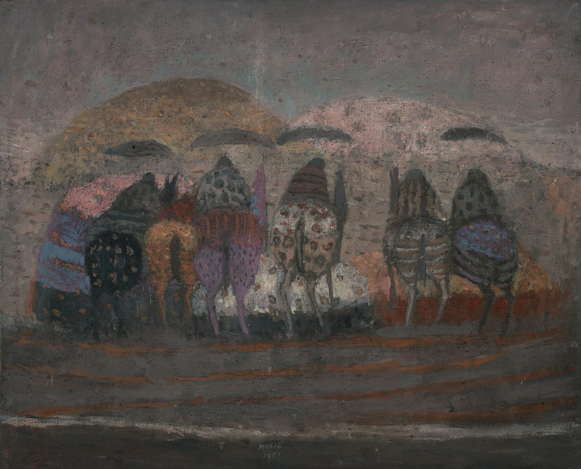 Zoran Music, Horses and Landscape, 1951