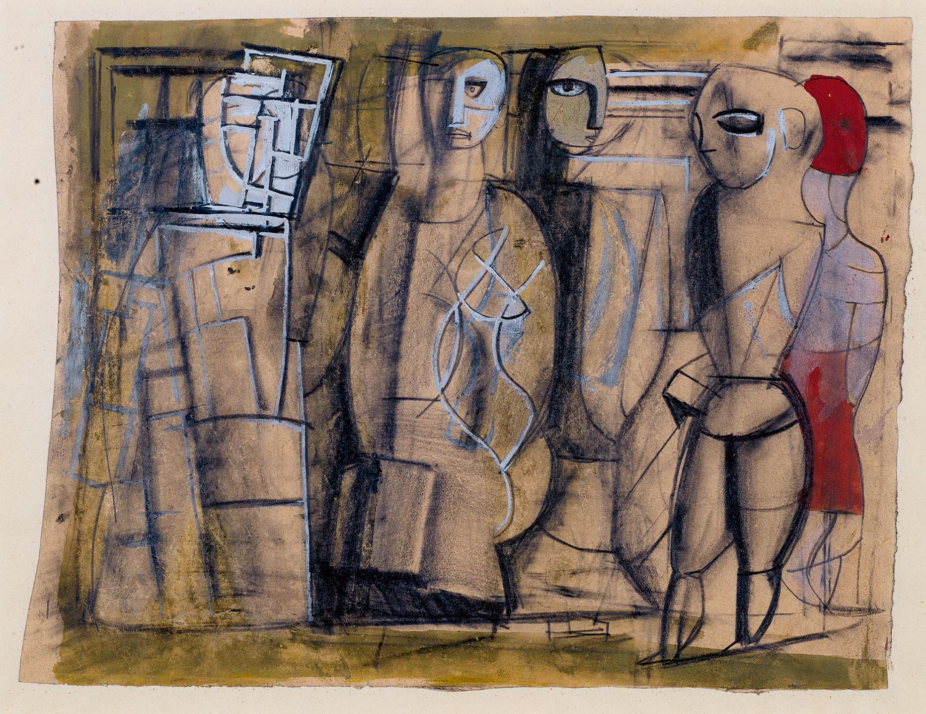 Mario Sironi, Five Standing Figures, n.d.